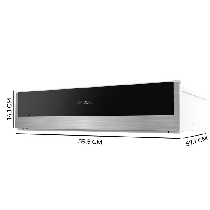 Sertar încălzitor încorporabil Cecotec Bolero Hexa WD Edge, 60 cm, 30–80 °C, negru
