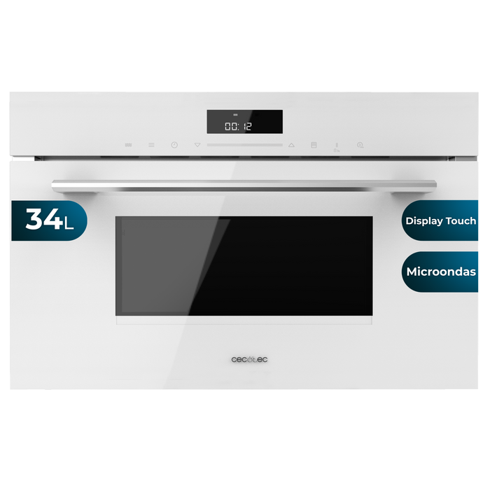 Cuptor cu microunde încorporabil Cecotec Bolero Hexa MW703800 Glass White, 34 l, grill, alb