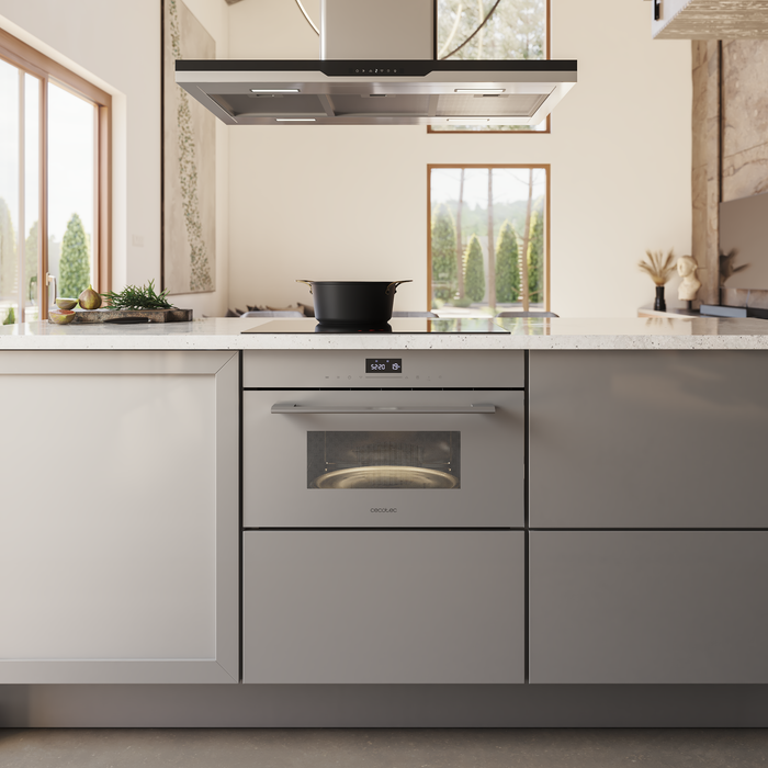 Cuptor cu microunde încorporabil Cecotec Bolero Hexa MW703800 Glass Grey, 34 l, 59,5 × 50,1 × 38,2 cm, gri