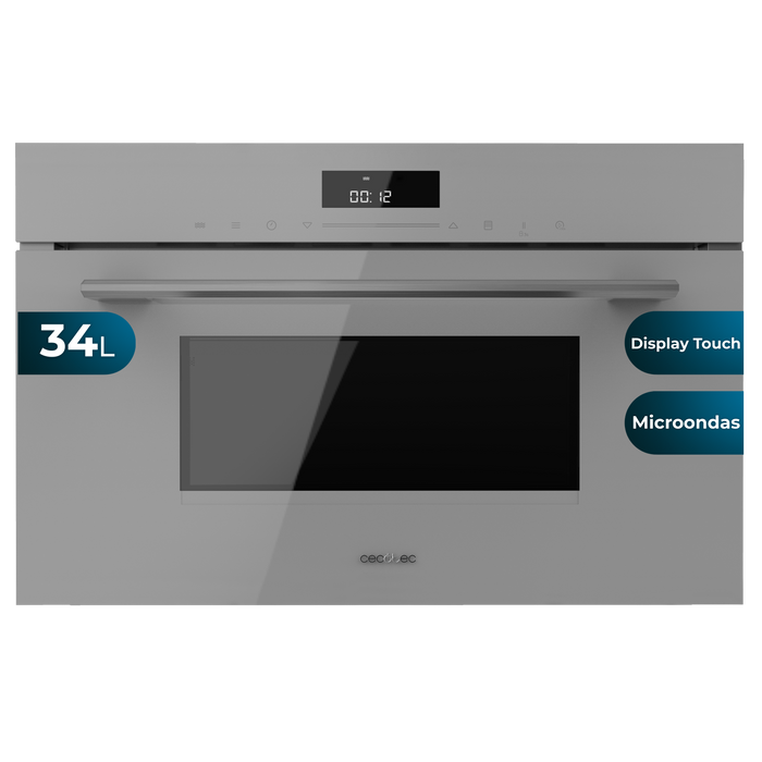 Cuptor cu microunde încorporabil Cecotec Bolero Hexa MW703800 Glass Grey, 34 l, 59,5 × 50,1 × 38,2 cm, gri