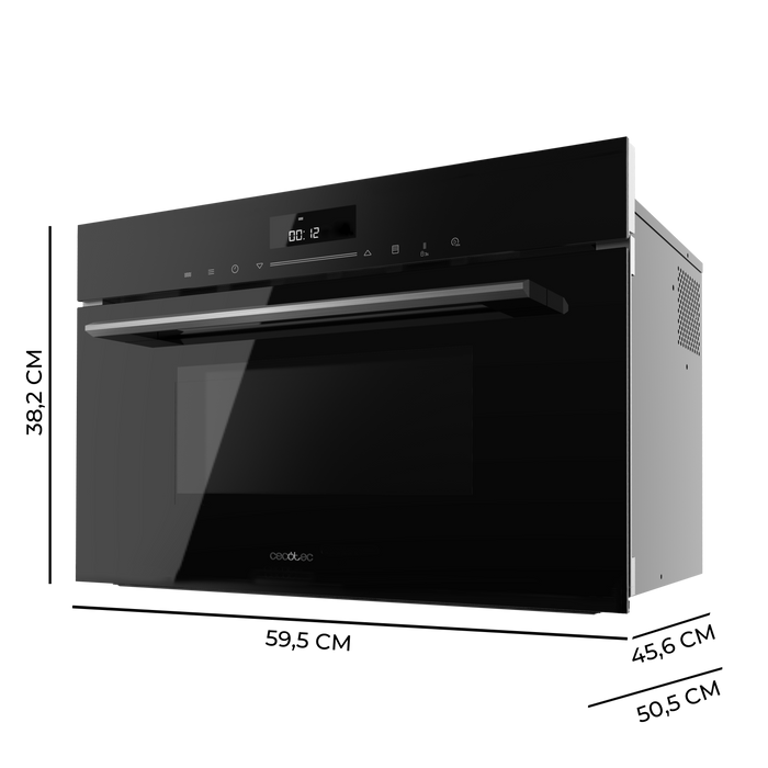 Cuptor cu microunde încorporabil Cecotec Bolero Hexa MWO703800 Line, 34 l, 59,5 × 53 × 38,2 cm, negru
