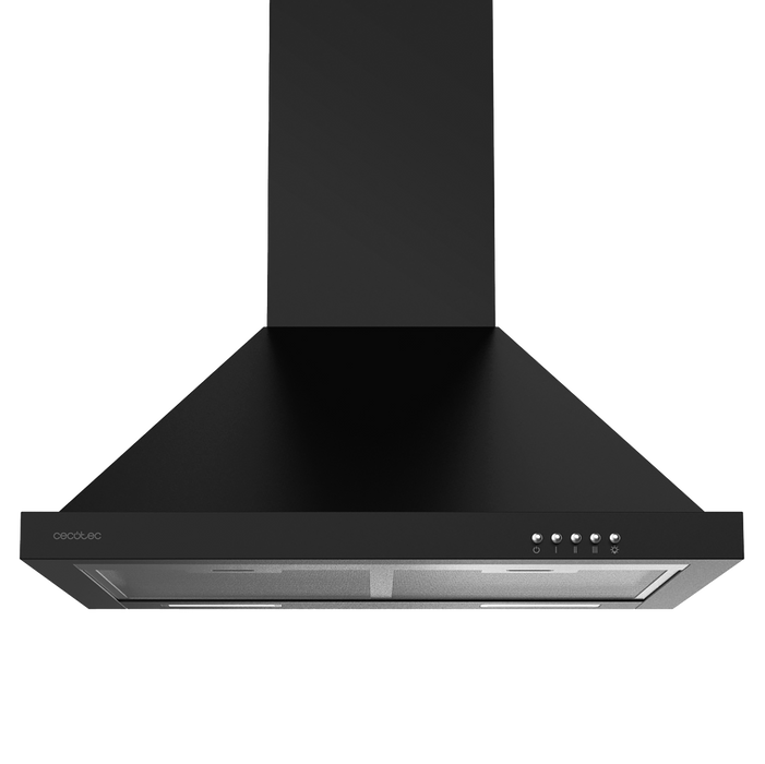 Hotă piramidală Cecotec Bolero Flux PM 606500 Black A, 650 m³/h, 165 W, clasa A, neagră