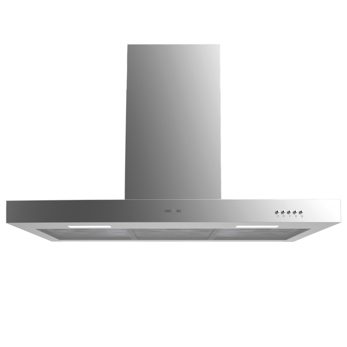 Hotă de bucătărie tip T Cecotec Bolero Flux TM 906500 Inox A, 90 cm, 650 m³/h, clasa A, inox