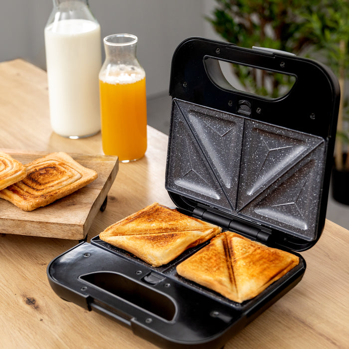 Aparat pentru sandvișuri Cecotec Rock’nToast Combo, 800 W, pentru 2 sandvișuri, 3 plăci interschimbabile, inox
