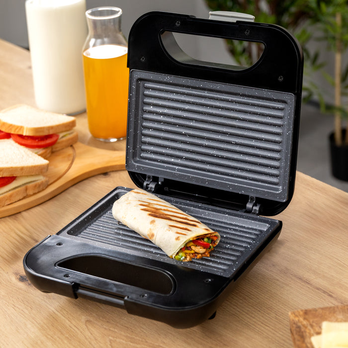 Aparat pentru sandvișuri Cecotec Rock’nToast Grill +, 800 W, 2 sandvișuri, finisaj inox