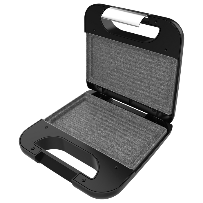 Aparat pentru sandvișuri Cecotec Rock’nToast Grill +, 800 W, 2 sandvișuri, finisaj inox