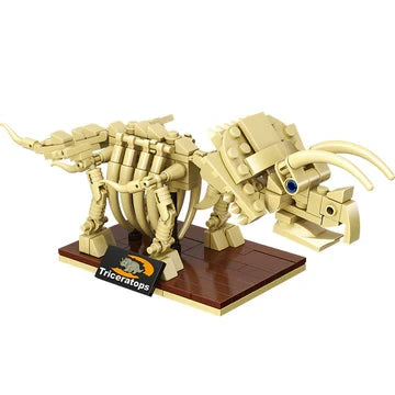 Set de construcție Linoos Dino Museum, Triceratops, model fosil