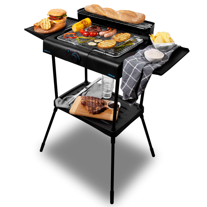 Grătar electric cu suport Cecotec PerfectSteak 4250 Stand, 2400 W, 3 niveluri, negru