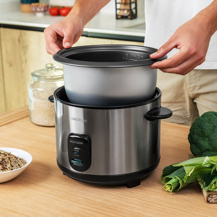Oală electrică pentru orez Cecotec Ricefusion 7000 Inox Max, 1,8 l, 700 W, inox
