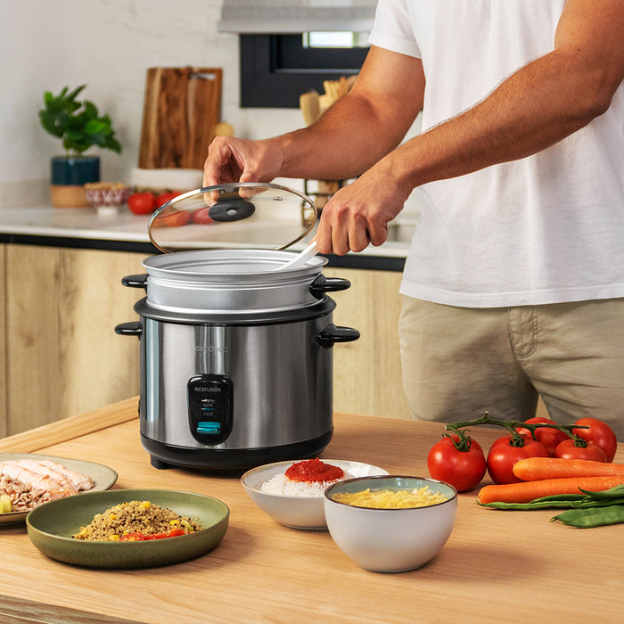 Oală electrică pentru orez Cecotec Ricefusion 7000 Inox Max, 1,8 l, 700 W, inox