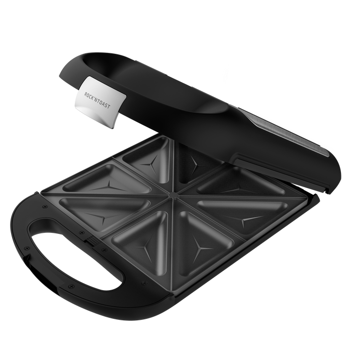 Aparat pentru sandvișuri Cecotec Rock´Ntoast Family 3In1, 1500 W, 4 sandvișuri, 3 plăci interschimbabile, albă