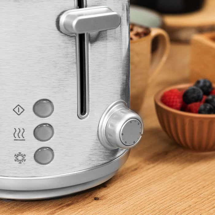 Prăjitor de pâine Cecotec Toast&Taste 1000 Retro Double Inox, 980 W, 2 felii, inox