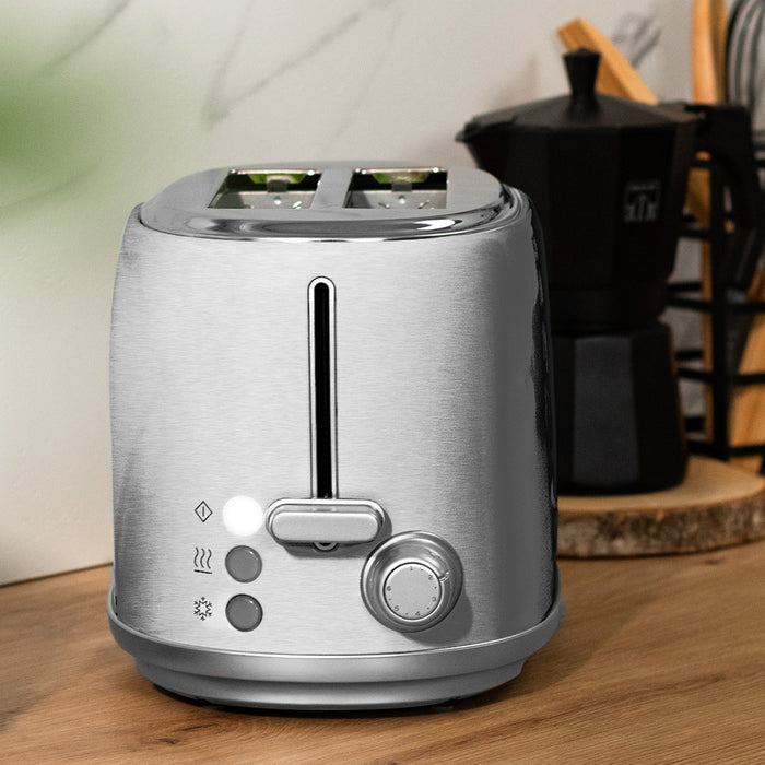 Prăjitor de pâine Cecotec Toast&Taste 1000 Retro Double Inox, 980 W, 2 felii, inox