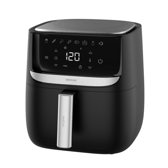 Friteuză cu aer cald Cecotec Cecofry Advance Precision, 5,5 l, 1700 W, 8 programe, neagră