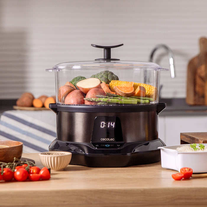 Aparat de gătit cu abur Cecotec Vapovita 3000 Pro, 1000 W, 3 recipiente, bol de 1 l