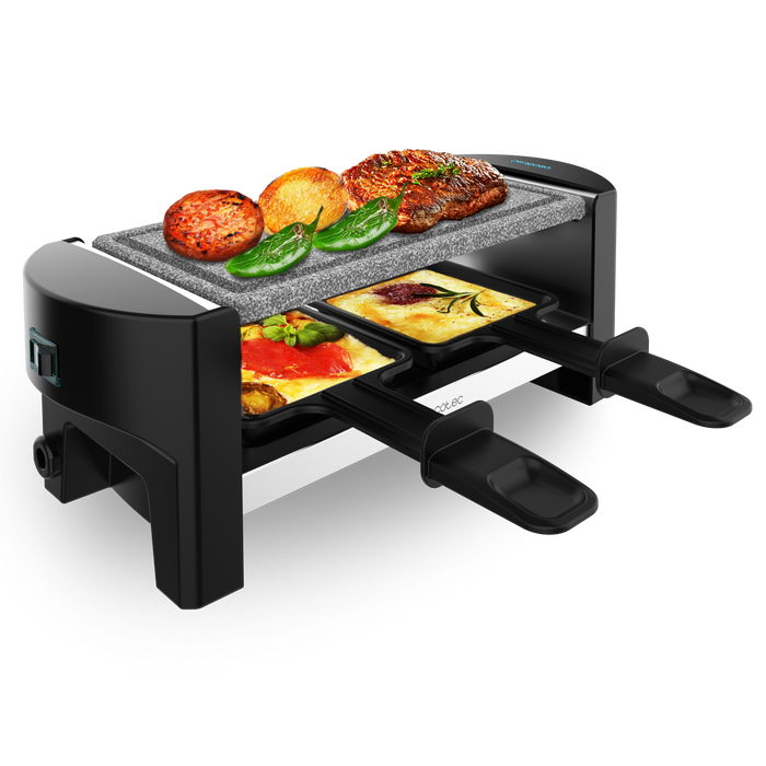 Raclette Cecotec Cheese&Grill 3200 Pocket AllStone, 320 W, pentru 2 persoane, 11 × 30 × 10,5 cm