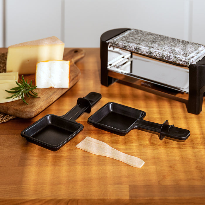 Raclette Cecotec Cheese&Grill 3200 Pocket AllStone, 320 W, pentru 2 persoane, 11 × 30 × 10,5 cm