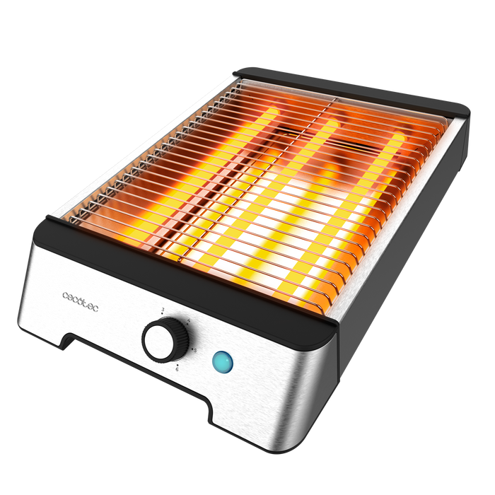 Prăjitor de pâine orizontal Cecotec NiceSlice Inox, 1000 W, 6 trepte, 35 × 22 × 7 cm, inox