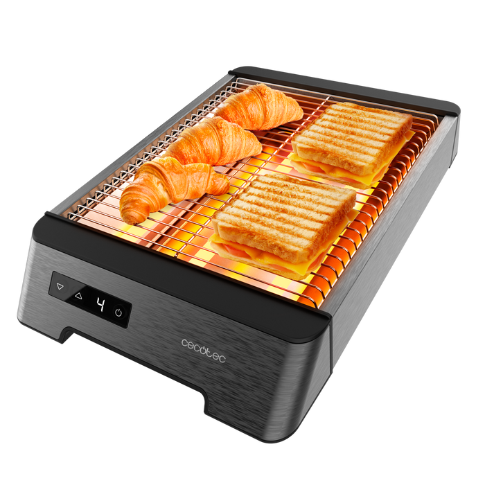 Prăjitor de pâine orizontal Cecotec NiceSlice Touch, 1000 W, 6 trepte, 35 × 22 × 7 cm, negru