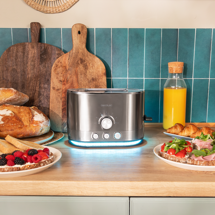 Prăjitor de pâine Cecotec Shine&Toast Double, 850 W, 7 trepte, inox