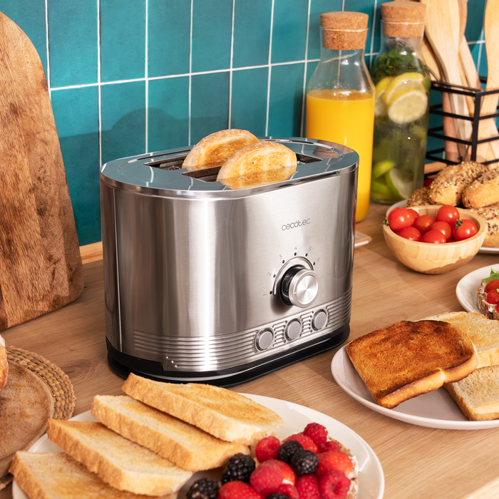 Prăjitor de pâine Cecotec Shine&Toast Double, 850 W, 7 trepte, inox