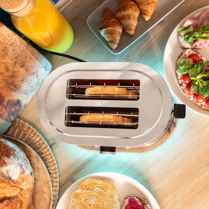 Prăjitor de pâine Cecotec Shine&Toast Double, 850 W, 7 trepte, inox