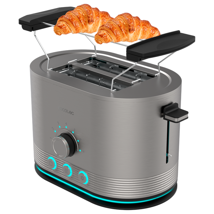 Prăjitor de pâine Cecotec Shine&Toast Double, 850 W, 7 trepte, inox