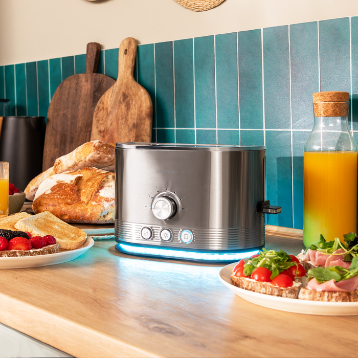 Prăjitor de pâine Cecotec Shine&Toast Double, 850 W, 7 trepte, inox