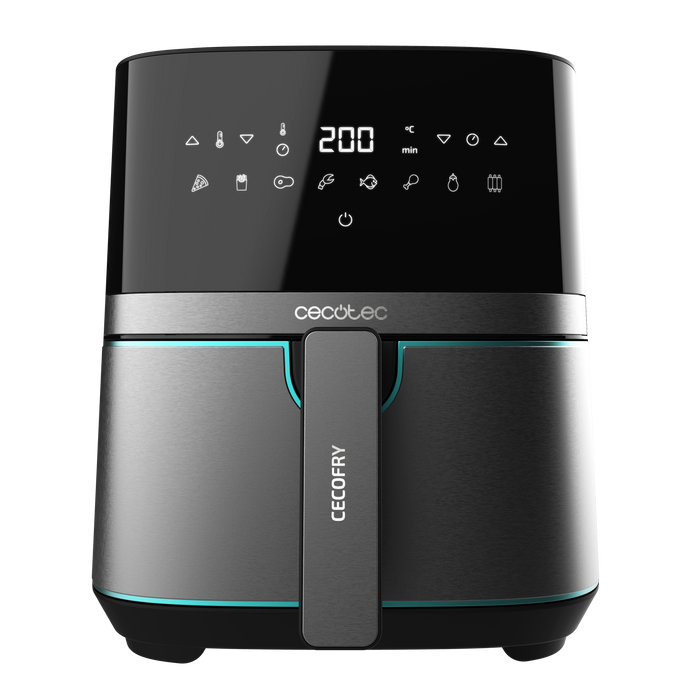 Friteuză cu aer cald Cecotec Cecofry Full InoxBlack 5500 Pro, 5,5 l, 1700 W, 8 programe, inox