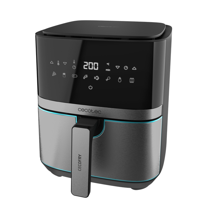 Friteuză cu aer cald Cecotec Cecofry Full InoxBlack 5500 Pro, 5,5 l, 1700 W, 8 programe, inox