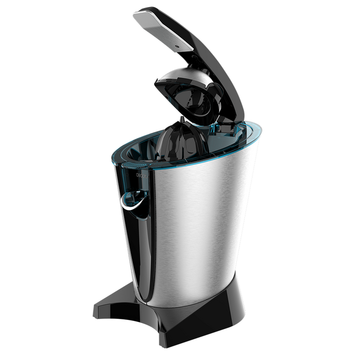 Storcător electric de citrice cu braț Cecotec EssentialVita Hyden 600 Steel, 600 W, 20,5 × 30,5 × 24 cm, filtru din inox