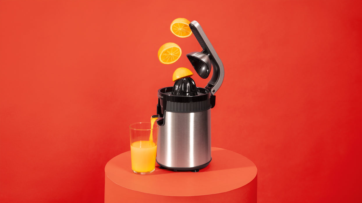 Storcător electric cu pârghie Cecotec Xqueeze RetroJuice 600 Steel, 600 W, 1 l, 17 × 30 × 22,5 cm
