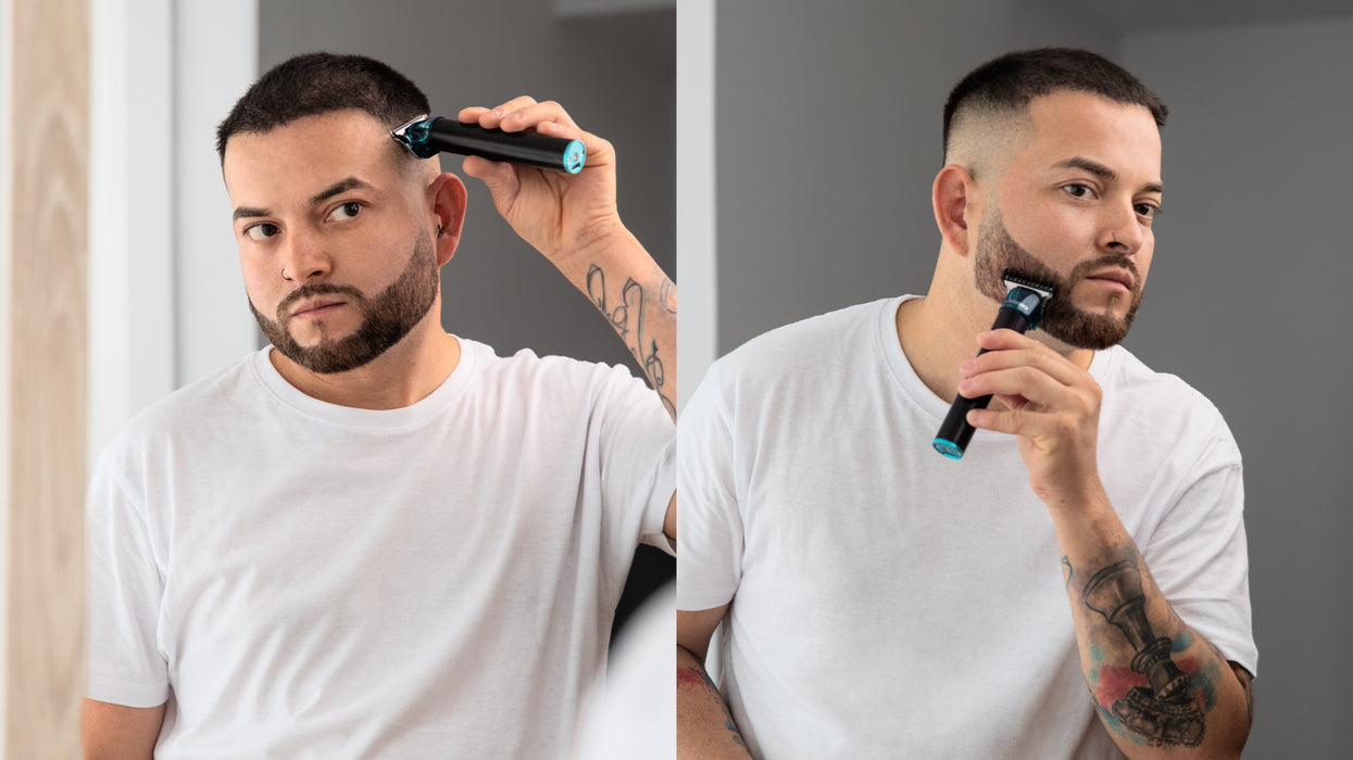 Aparat de tuns părul și barba Cecotec PrecisionCare Profiling, autonomie 90 min, 4 piepteni, 4 × 3,1 × 15,3 cm