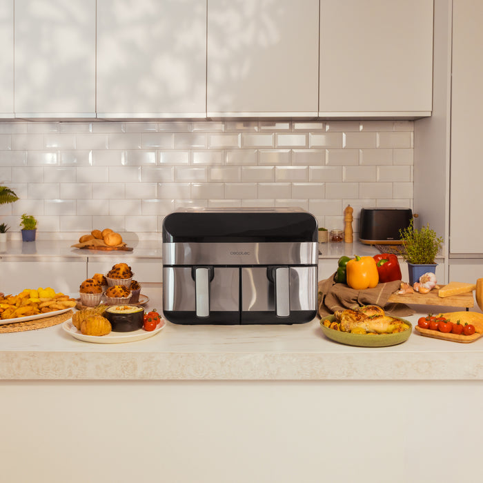 Friteuză cu aer cald Cecotec Cecofry Advance 9000 Inox, 9 l, 2800 W, 8 programe, inox