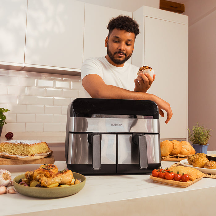 Friteuză cu aer cald Cecotec Cecofry Advance 9000 Inox, 9 l, 2800 W, 8 programe, inox