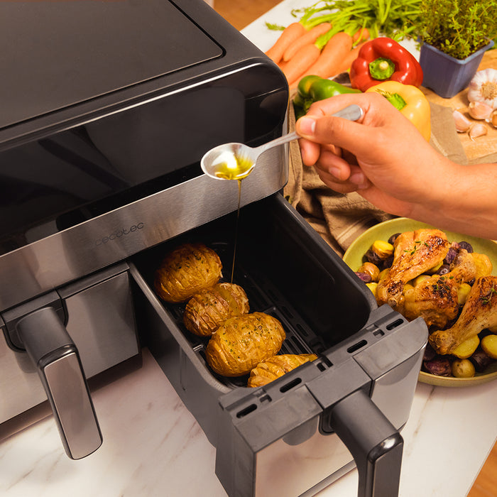 Friteuză cu aer cald Cecotec Cecofry Advance 9000 Inox, 9 l, 2800 W, 8 programe, inox