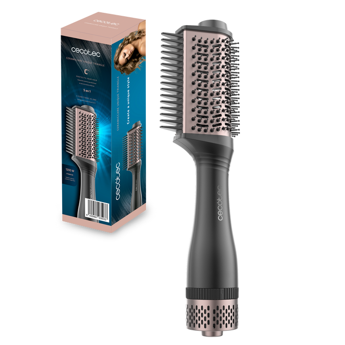 Perie cu aer cald Cecotec CeramicCare Unique Triangle, 1200 W, 5 funcții, cap ceramic