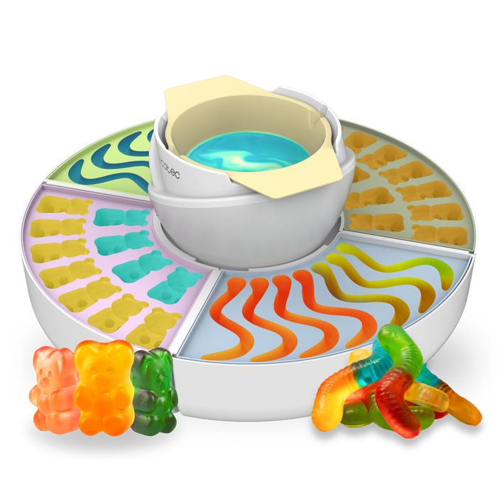 Aparat pentru jeleuri și fondue de ciocolată Cecotec Fun&Sugar Gummy, 2 în 1, 40 W, 14,5 × 10,1 × 14,5 cm