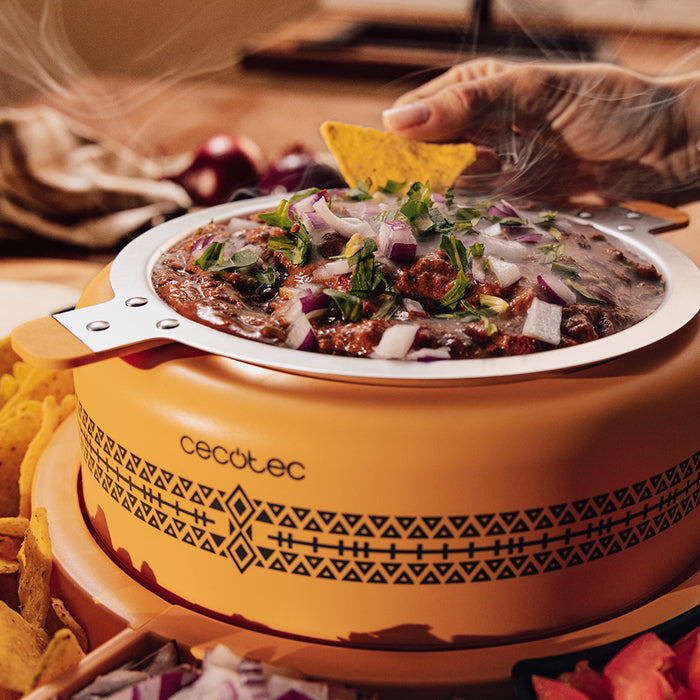 Aparat pentru tacos Cecotec Fun Taco Andale, 40 W, recipient de 600 ml, galben