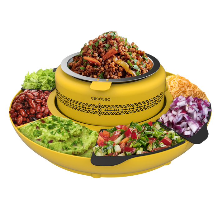 Aparat pentru tacos Cecotec Fun Taco Andale, 40 W, recipient de 600 ml, galben