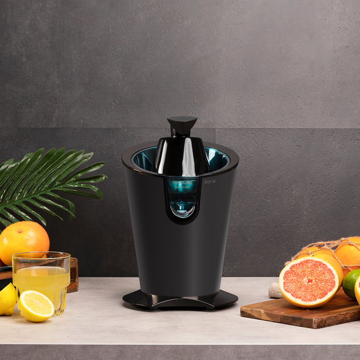 Storcător electric de citrice cu pârghie Cecotec EssentialVita PowerFresh 1000 Black, 1000 W, 19,5 × 31 × 25,5 cm, negru