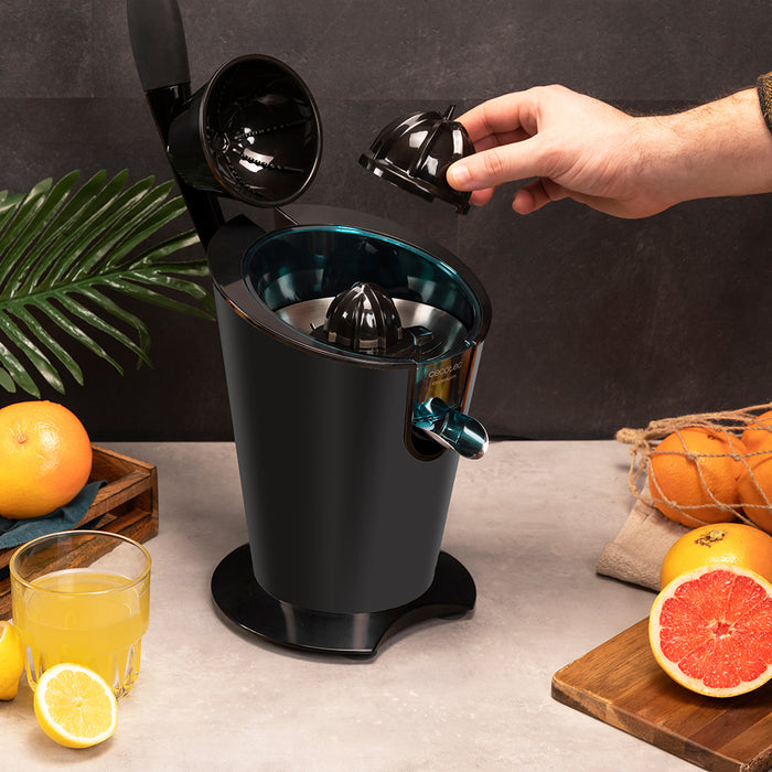Storcător electric de citrice cu pârghie Cecotec EssentialVita PowerFresh 1000 Black, 1000 W, 19,5 × 31 × 25,5 cm, negru