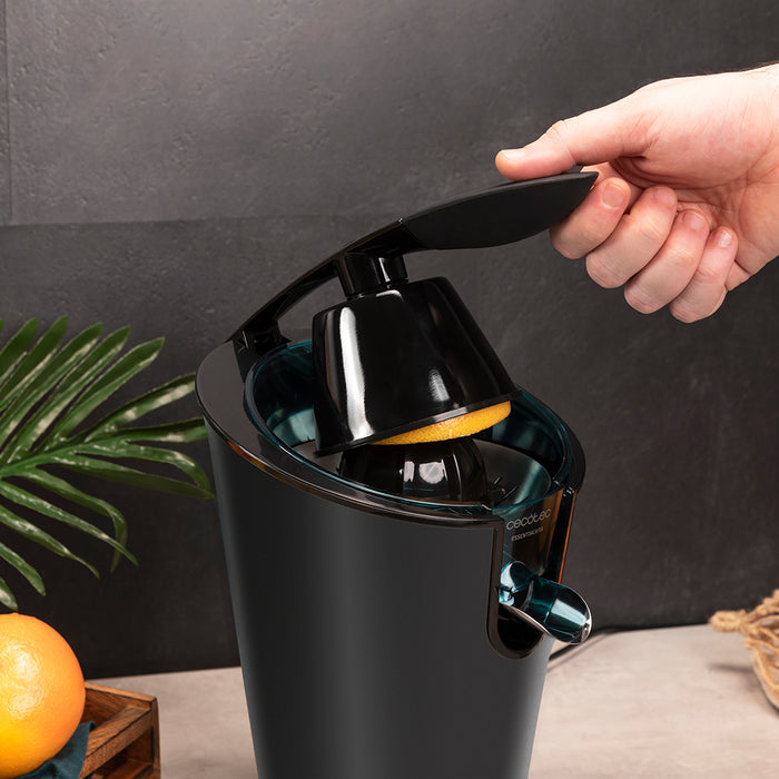 Storcător electric de citrice cu pârghie Cecotec EssentialVita PowerFresh 1000 Black, 1000 W, 19,5 × 31 × 25,5 cm, negru