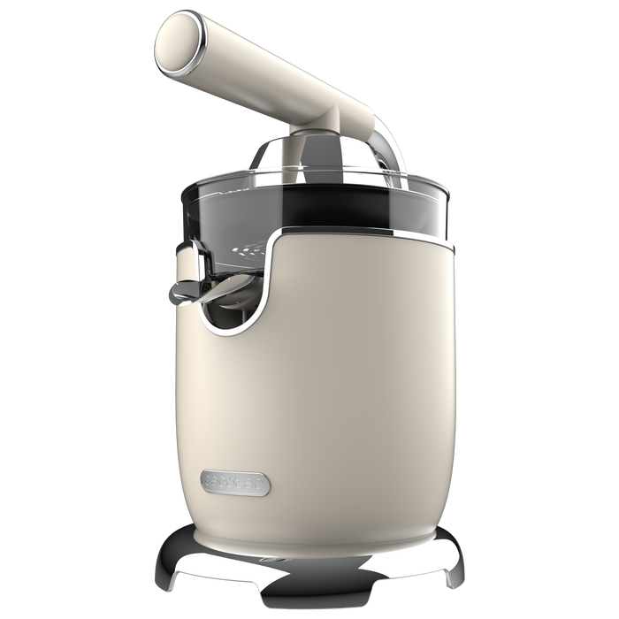 Storcător electric de citrice cu pârghie Cecotec Xqueeze RetroJuice 1000, 1000 W, recipient 500 ml, bej
