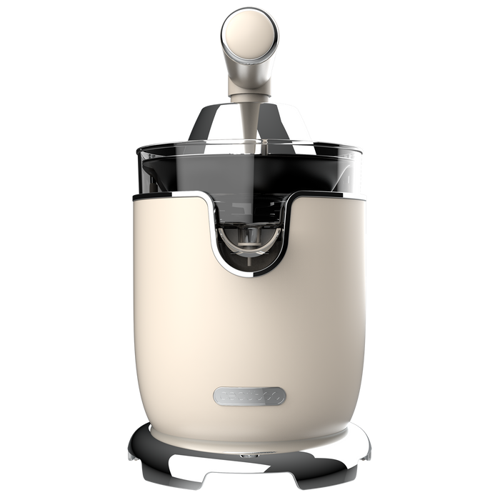 Storcător electric de citrice cu pârghie Cecotec Xqueeze RetroJuice 1000, 1000 W, recipient 500 ml, bej