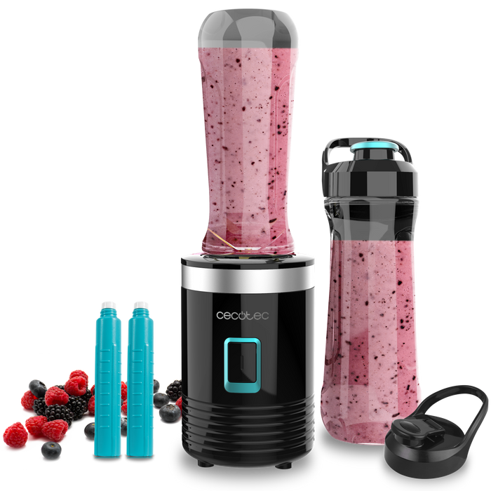 Blender personal Cecotec Power Titanium 350 EasyGo, 350 W, 2 recipiente de 600 ml, alb