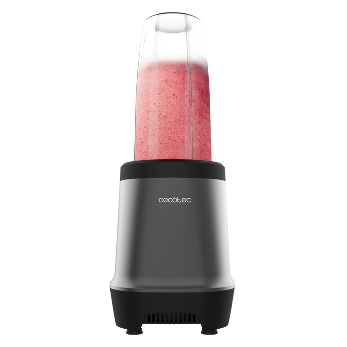 Blender individual Cecotec Nutriblender Fusion, 1000 W, 6 lame, recipiente de 900 și 500 ml, negru