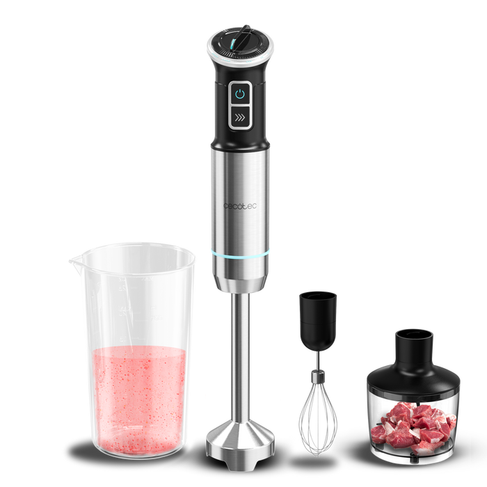 Blender vertical Cecotec Power Neutron 1100MAX Cream&Crush Ultra, 1100 W, pahar 800 ml, 6 × 6 × 39,8 cm, negru/gri