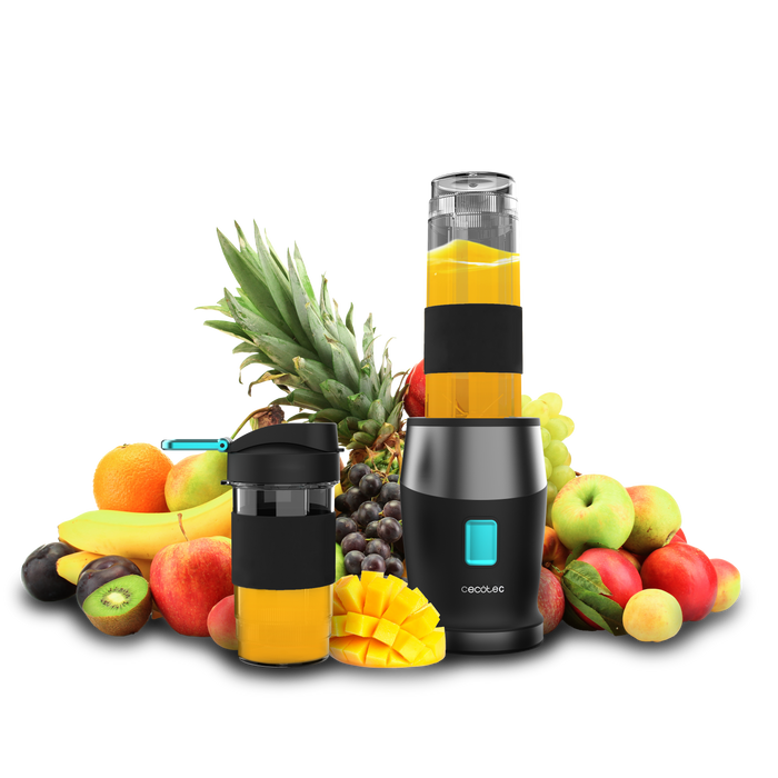 Blender personal Cecotec Power Titanium 900 ProGo, 900 W, 2 sticle de 570 ml, negru