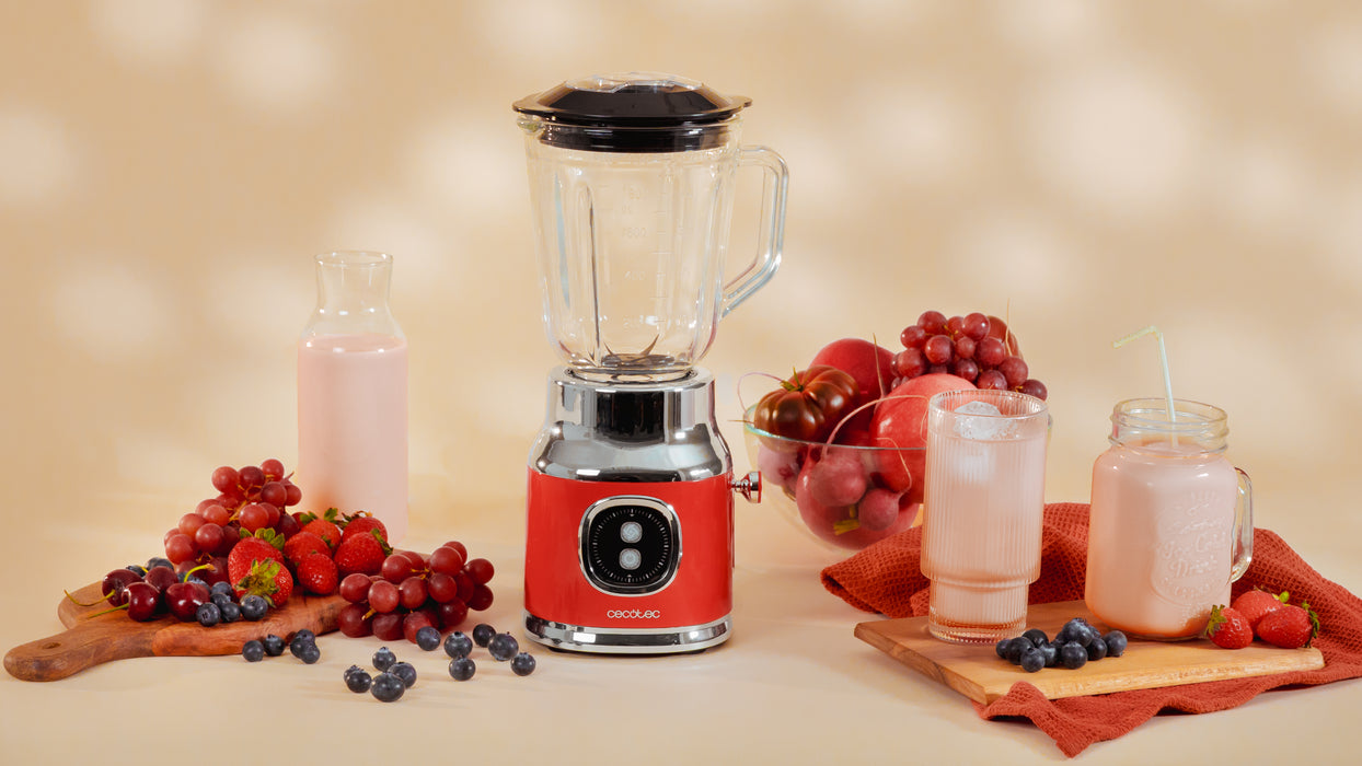 Blender cu vas Cecotec RetroTwist Red, 1 l, 800 W, roșu